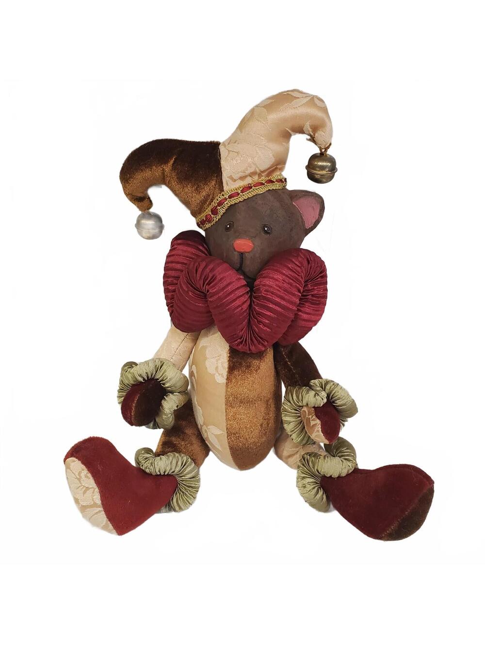 Vintage Dan Dee Collectors Choice plush jester Bear Wood Face 14" 80s 90s